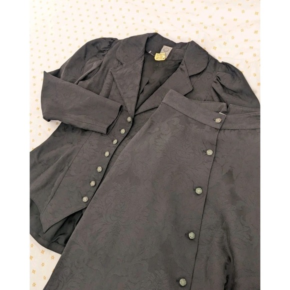 wah maker Jackets & Blazers - Wah Maker Jacquard Peplum Victorian Western Blazer Jacket Riding Skirt Size 6